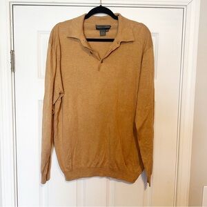 Tricots st Raphael silk and cotton blend lightweight pullover half button up top